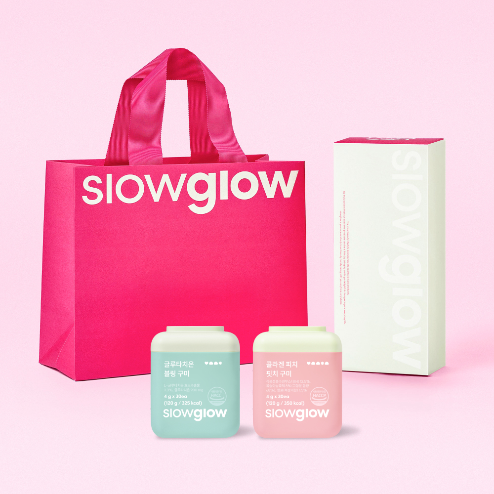 <b>슬로우글로우</b> 신학기 비타민 영양제 구미 젤리 2입 세트 (쇼핑백, 선물패키지)