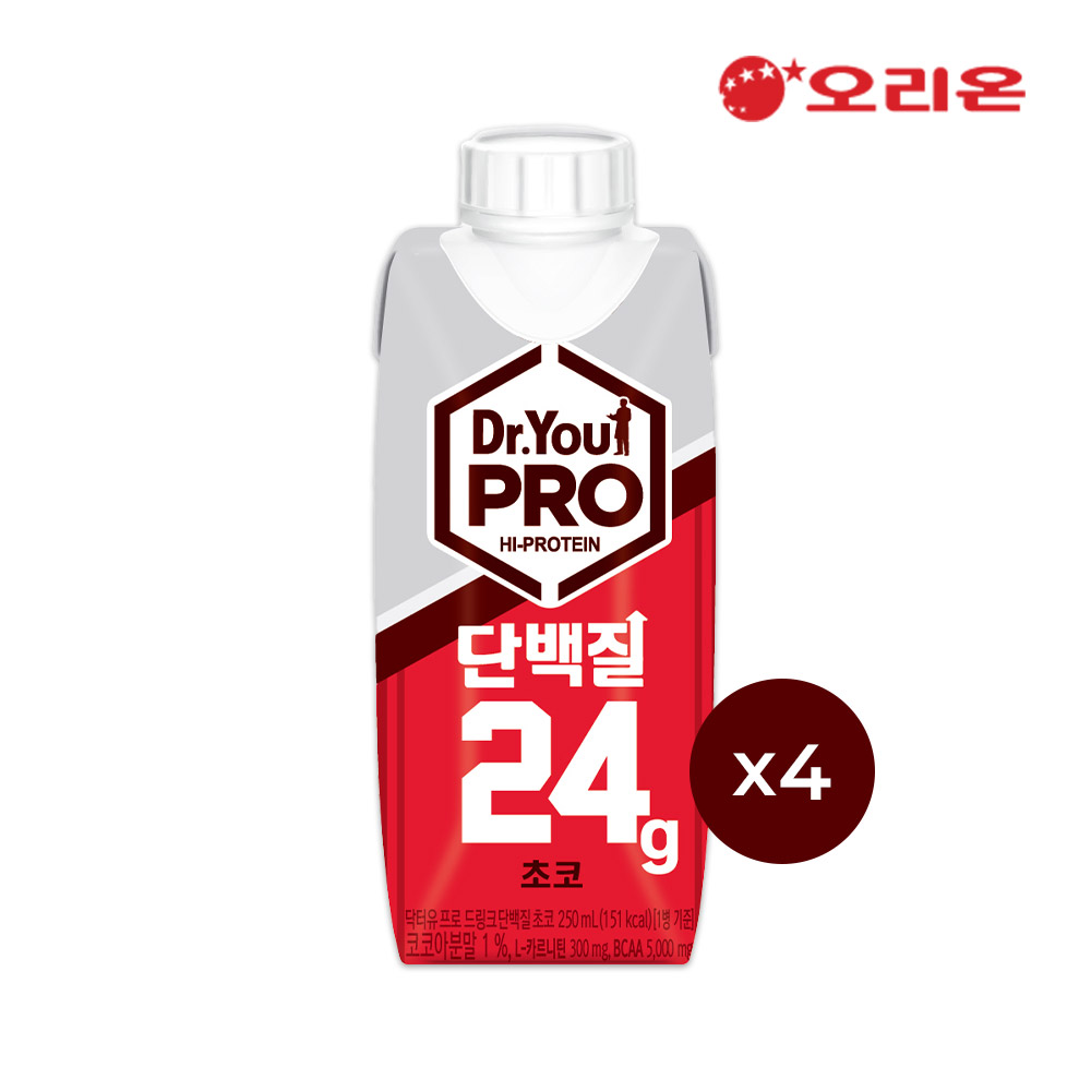 오리온 닥터유 프로 드링크 단백질 초코맛(250ml) x 4팩