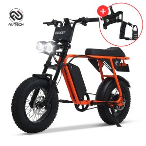 2026년형 AU테크 엑스트랙 몬스터 쿱 COOP 최대850W 자토바이 PAS 스로틀 전기자전거 택배배송 48V 10A 오렌지
