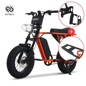2026년형 AU테크 엑스트랙 몬스터 쿱 COOP 최대850W 자토바이 PAS 스로틀 전기자전거 택배배송 48V 10A 오렌지