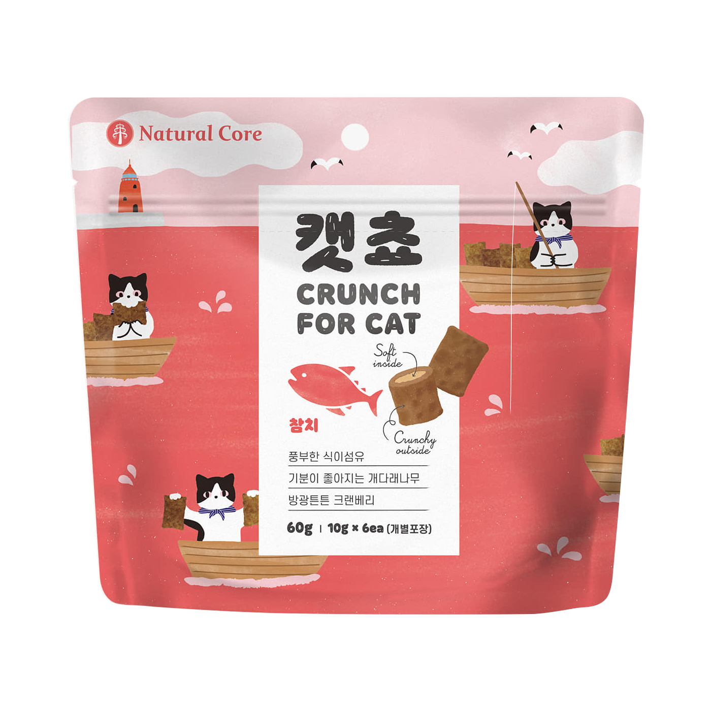 캣쵸 네츄럴 코어 겉바속초 60g 참치 고양이 간식
