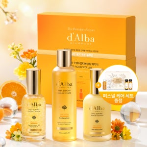 [비타 수분&안티에이징] 달바 비타 토닝 3종 세트 토너 180ml+세럼 나이아신아마이드 5% 100ml+로션 100ml+퍼스널 케어 4종 증정