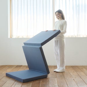 누보레 탄탄한 토퍼매트리스 접이식 침대 바닥 3단 수면매트 일반형 그레이 MS