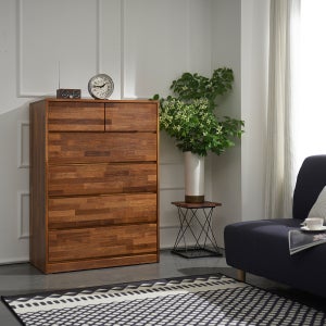 로쏘 리오네 멀바우 원목 5단 서랍장 900