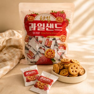 한입 과일 샌드 딸기향 800g 대용량간식 아이들간식 과일샌드