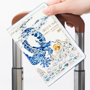 한소품 운룡도 자개 여권 케이스 안티스키밍 RFID 차단 지갑 커버 파우치