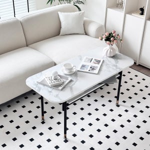 높은 거실테이블 소파테이블 1200 대리석 사각 거실용 탁자 식탁