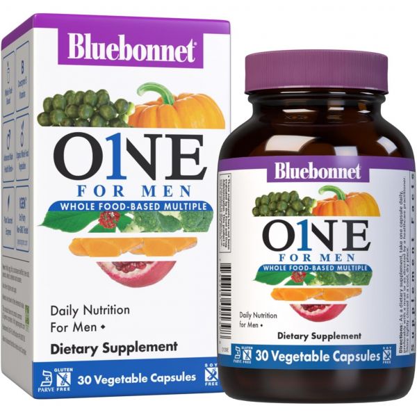 Bluebonnet Nutrition One for <b>Men</b> Whole Food-Based Multiple, <b>Daily Nutrition</b>, Non-GMO, Vegetarian Fri