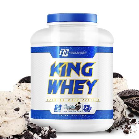 Ronnie Coleman Signature Series 유청 농축액 분리 단백질 파우더 마른 근육 지원을 위한 <b>운동 전</b> 쉐이크 믹스 여성 및 남성용 저당 보충제 쿠키 크림