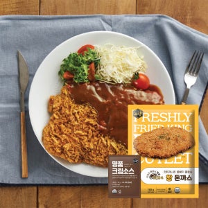 노랑 갓 튀겨나온 통 등심 곱빼기 왕돈까스 180g 5봉 소스 5봉 수제돈가스 개별포장