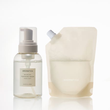 아로마티카 퓨어 앤 소프트 여성청결제 본품 & 리필 세트 (본품 용량 선택 + 리필 300ML) 이너퍼퓸 와이클렌저 y존케어 저자극 페미닌워시