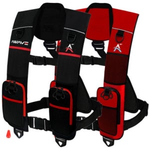 [어웨이브] XL(대) 2포켓 자동팽창식 구명조끼 KC인증 국내생산 수분감지 책임보험