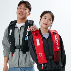 [어웨이브] 기본형 자동팽창식 구명조끼 KC인증 국내생산 수분감지 책임보험 바다낚시