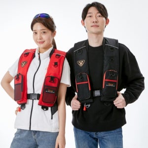 [어웨이브] R5 2포켓 자동팽창식 구명조끼 KC인증 국내생산 수분감지 책임보험 바다낚시