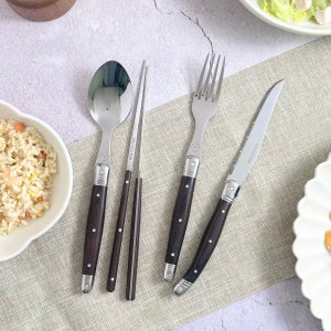 까르투하 블랙우드 디너4종 스푼 파스타포크 나이프 젓가락 라귀올 양식기 커트러리
