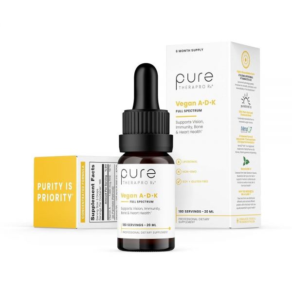 Pure Therapro Rx ADK <b>풀 스펙트럼</b> 드롭스 1507<b>mcg</b> A 5000iu D3 <b>비타민</b>K2 MK4 180<b>mcg</b> MK7 0.68온스