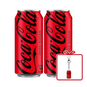 (공식) 코카-콜라 제로 CAN 490ml 24개 + 코카콜라 제로 키링 (옵션선택)