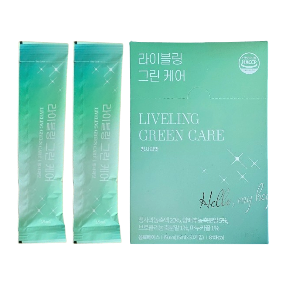 라이블링 애사비 <b>그린케어 클렌즈</b> 주스 발효식초 30포 1박스