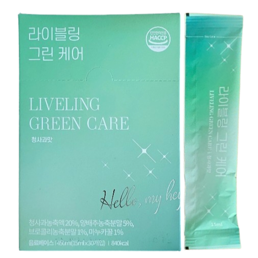 라이블링 애사비 청사과맛 <b>클렌즈</b> 주스 혈당관리 <b>그린케어</b> 30포 1박스