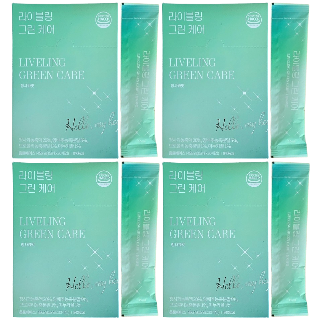 라이블링 애사비 청사과맛 <b>클렌즈</b> 주스 혈당관리 <b>그린케어</b> 30포 3박스