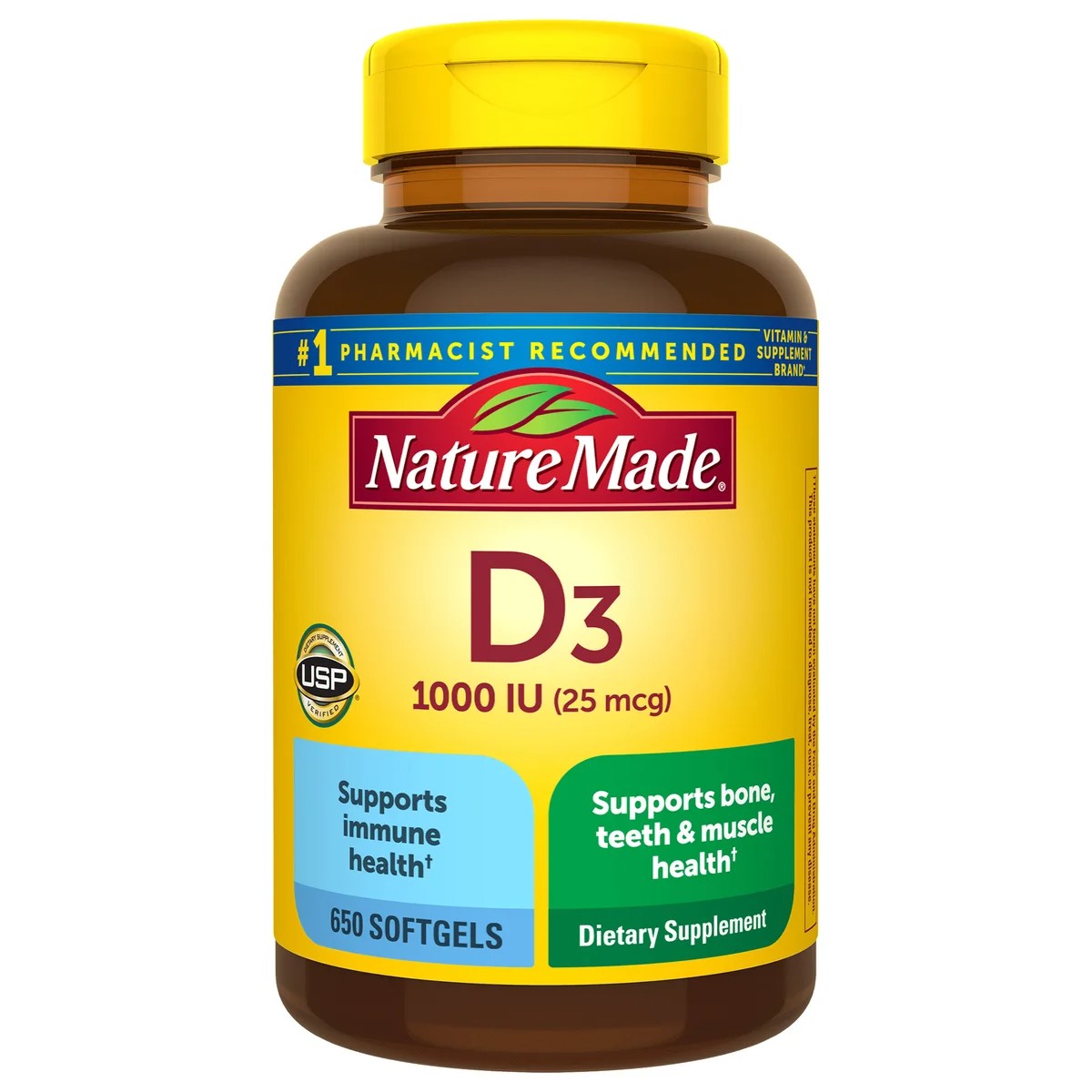 네이처메이드 <b>비타민 D</b>3 1000 IU <b>25mcg</b> 650 소프트젤, Nature Made D3