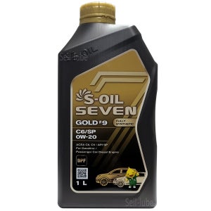 에스오일 세븐 골드 9 C6/SP 0W20 1L 1개 가솔린 하이브리드 디젤 겸용 100% 합성 엔진오일 API SP & ACEA C6 C5