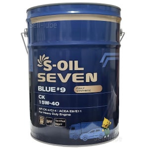 에스오일 세븐 블루 9 CK 15W40 20L DPF 유로6 TIER-4 100% 합성 디젤 엔진오일