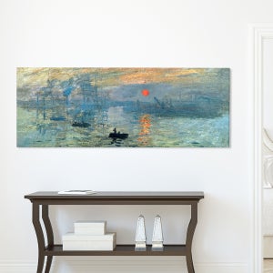 명화 와이드형 캔버스 액자 클로드 모네 인상 일출 와이드 중형 133x50cm
