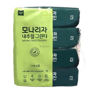 모나리자 내추럴 그린티 물티슈 캡형 72매 4개입 1개