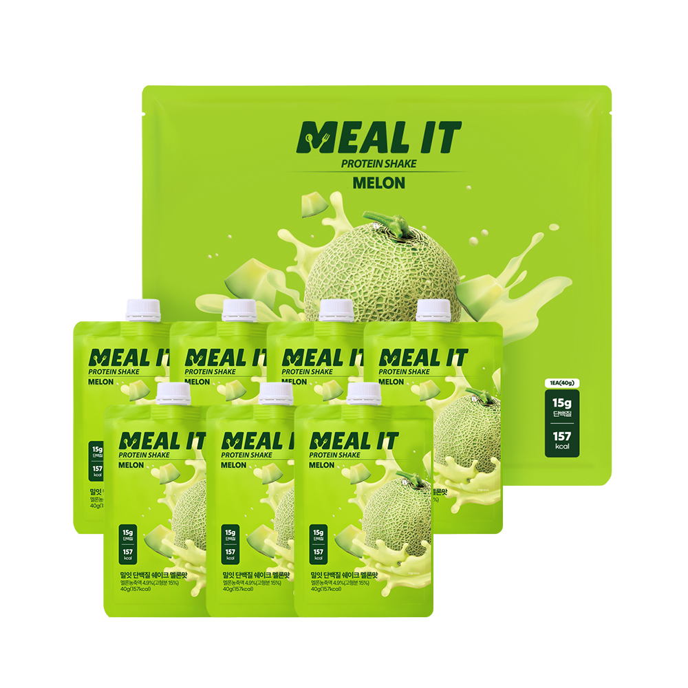 밀잇 식단관리 단백질 쉐이크 포켓형 멜론맛, 40g, 7개
