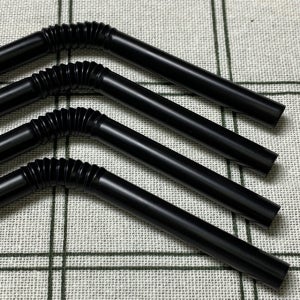 일회용 스트로우 자바라 주름 검정빨대 7mm 25cm 1박스 8000개
