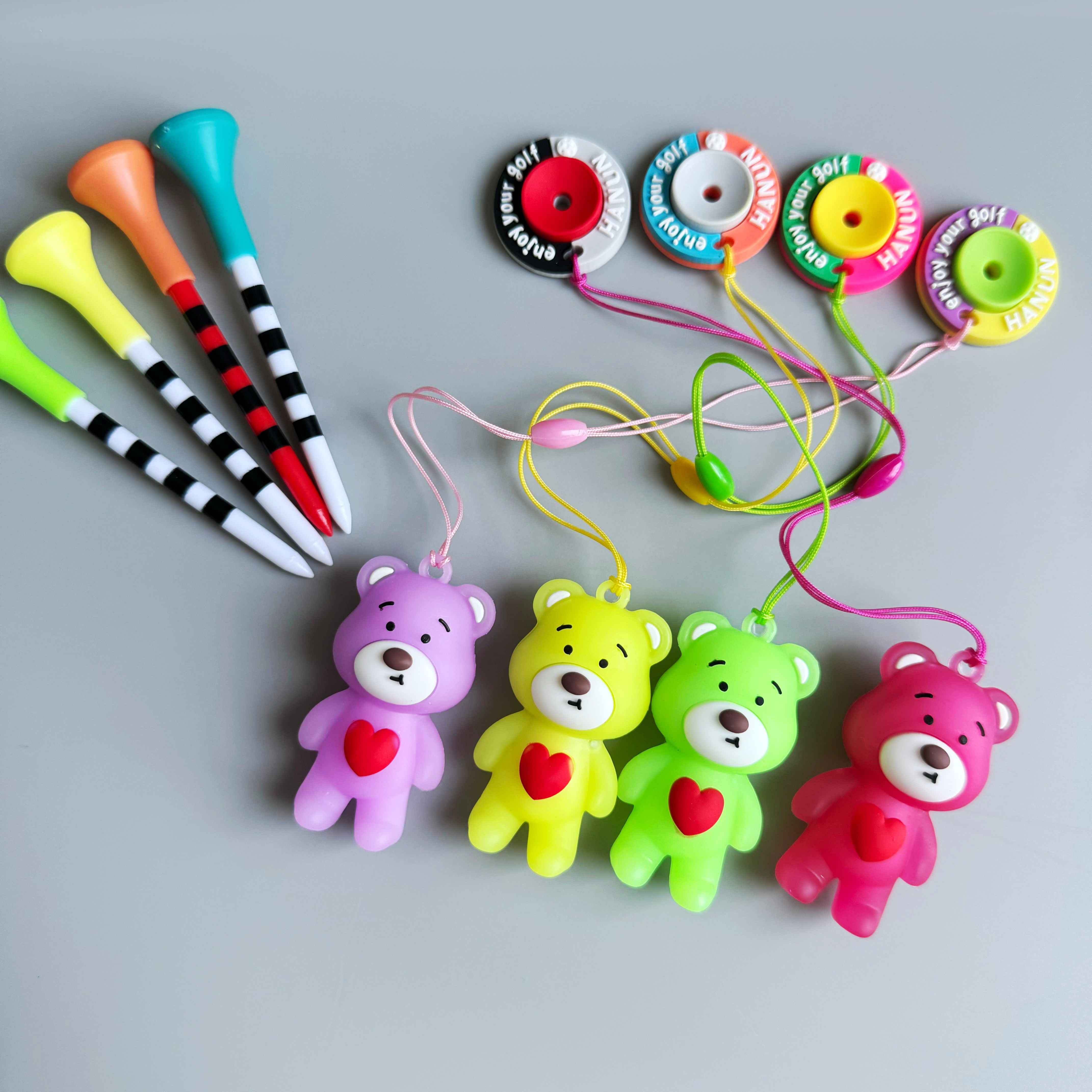 골프라운딩 티꽂이 티걸이 곰친구들 4개 +티링