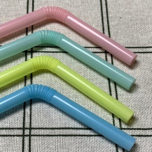 일회용 개별포장 스트로우 자바라 주름 파스텔빨대 7mm 21cm 1박스 8000개