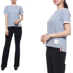 톰브라운 23SS 여성 링거 반팔티셔츠 FJS133A J0043 480