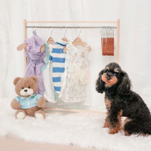 강아지행거 원목 옷장 스틸봉