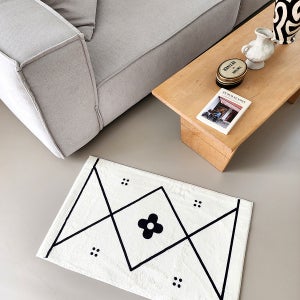 블랑쉬 지그재그속 플라워 소프트 로맨틱 매트 미니 러그 50x80