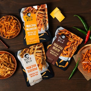 고독한미식가 빠삭 먹태구이 오리지널, 허니버터, 매운맛 25g 3종 손질먹태채 맥주 안주