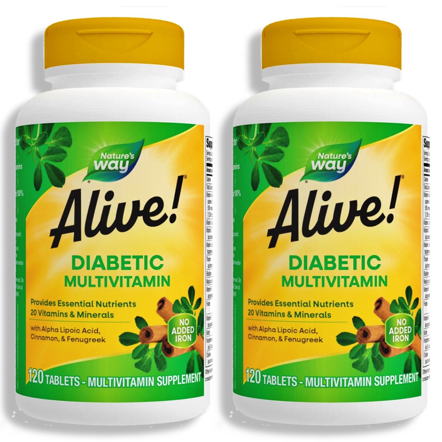 <b>Nature’s Way</b> <b>네이처스 웨이</b> 얼라이브 <b>당뇨</b> 종합영양제 120정 2병 Alive Diabetic Multivitamin