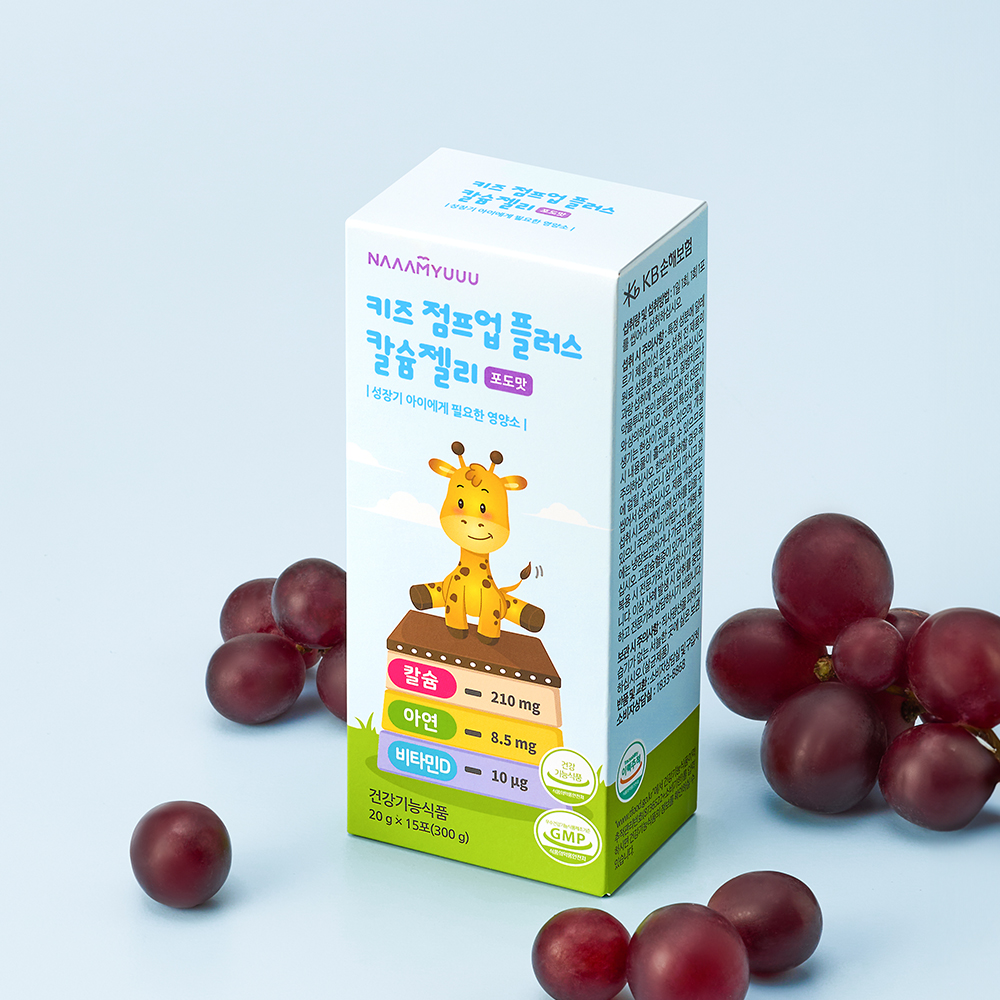 남유네 키즈 점프업 플러스 칼슘젤리 포도맛 15포, 1개