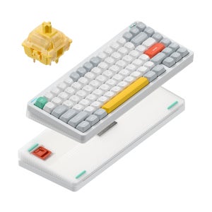 NUPHY Halo75 V2 기계식 키보드 블루투스 유선 무선 한영 각인 아이오닉 화이트, 레몬축