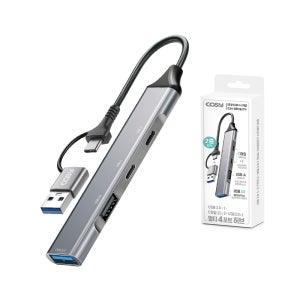코시 4포트 USB 허브 듀얼 커넥트 젠더 USB 3.0 확장 멀티포트 UH4126