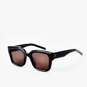 오프브로드웨이 선글라스 THEORY number 017 Black frame with Brown lenses