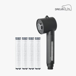 대림바스 디클린 싱크대 히든커버 블랙 주방필터헤드+멀티필터 플러스 리필 4개 세트