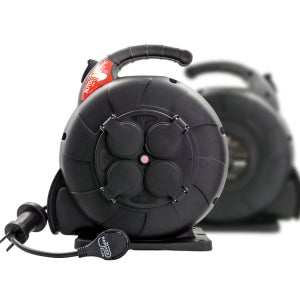 러그박스 오토릴 캡형 4구 20M 자동감김 캠핑 전기 리드선 LB-ATC20MAB 올블랙