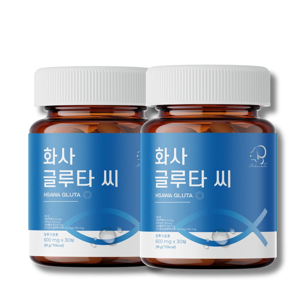 화사글루타씨 글루타치온 저분자 콜라겐 비타민c 정 600mg x 30정 2개 효과 효능