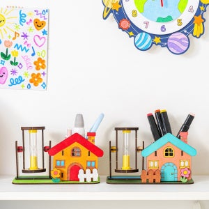 창의력 연필꽃이+모래시계 만들기 조립 키트 시간 체크 다용도 연필 홀더 DIY 초등 사회 과학 수업 연계