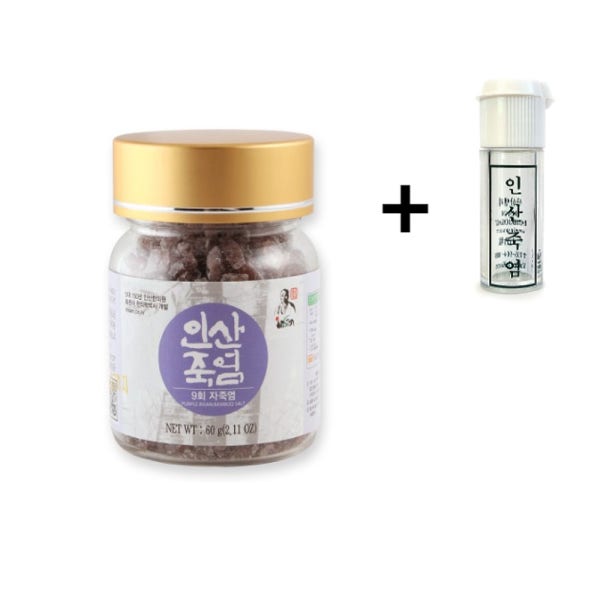 자죽염효능 인삼죽염 자색죽염 땀흘릴때 먹는소금 고체 60g 휴대용용기 세트
