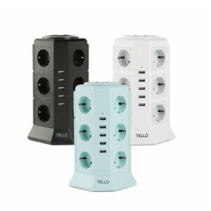 텔로 타워형 멀티탭 usb포트 포함 17구 콘센트