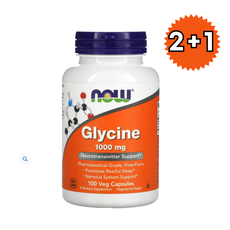 2+1 나우푸드 글리신 <b>Glycine 1000mg</b> 100베지캡슐