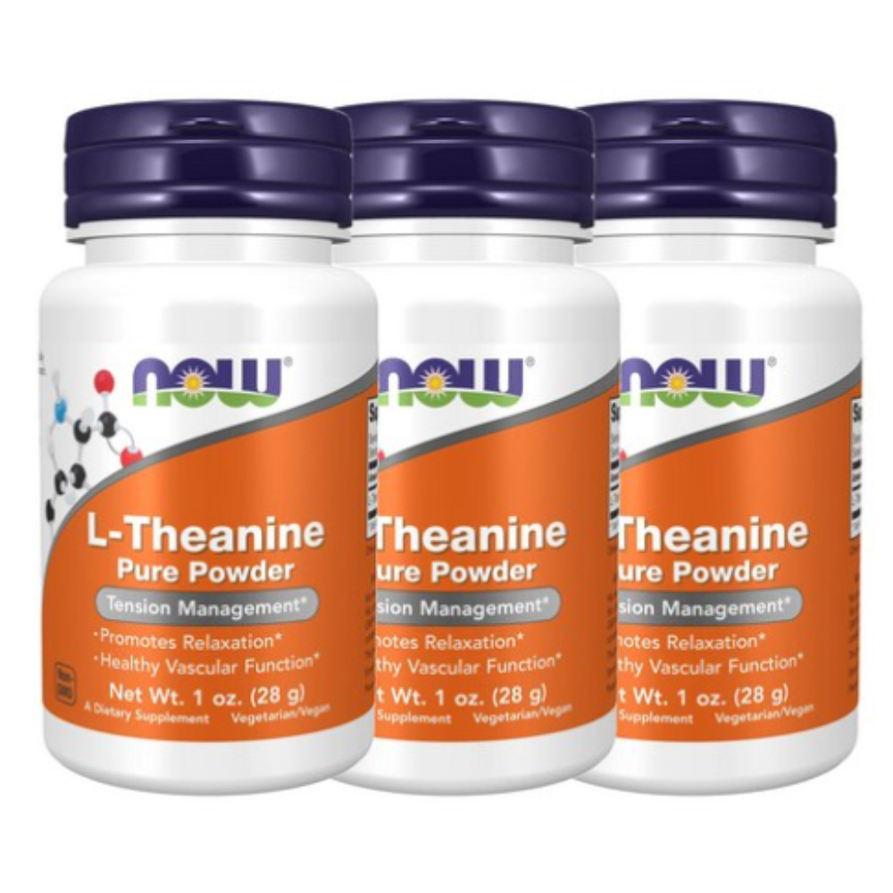 나우푸드 L<b>테아닌 퓨어 파우더</b> 28g 3통 비건